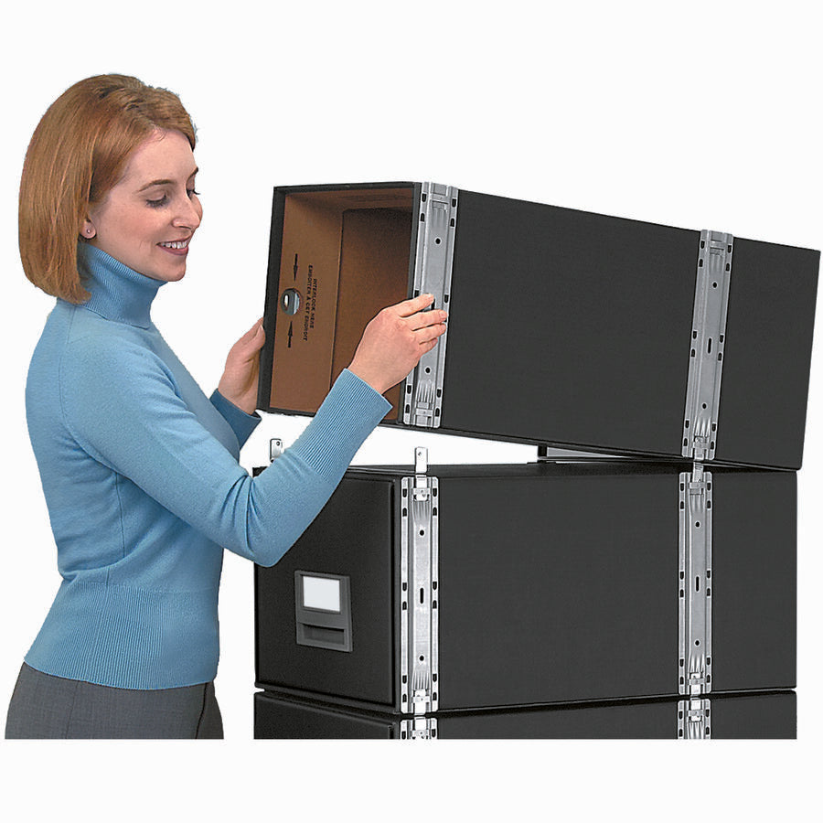 STAXONSTEEL Maximum Space-Saving Storage Drawers, Legal Files, 17" x 25.5" x 11.13", Black, 6/Carton