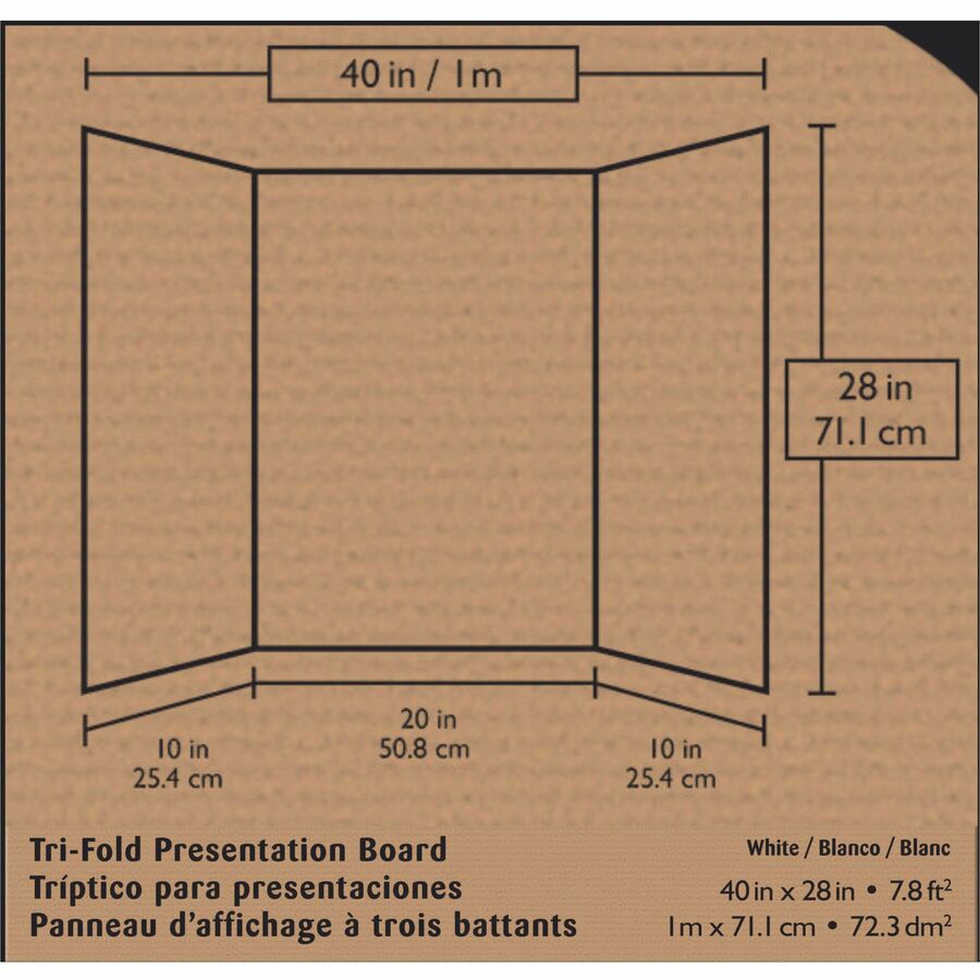 Pacon Presentation Boards - 28" Height x 40" Width - White Surface - 8 / Carton