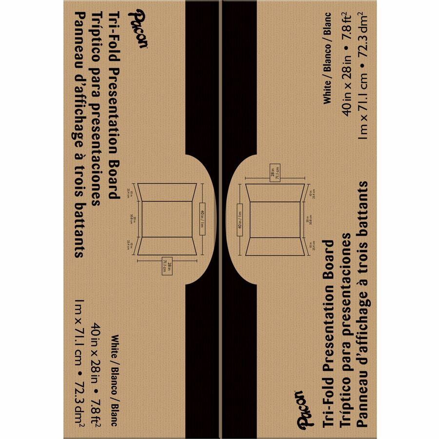 Pacon Presentation Boards - 28" Height x 40" Width - White Surface - 8 / Carton - 