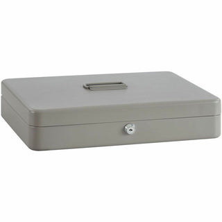 Sparco All-Steel Locking Cash Box with Tray - 5 Bill - 5 Coin - Steel - Gray - 2" Height x 10.5" Width x 15" Depth