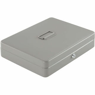 Sparco All-Steel Locking Cash Box with Tray - 5 Bill - 5 Coin - Steel - Gray - 2" Height x 10.5" Width x 15" Depth