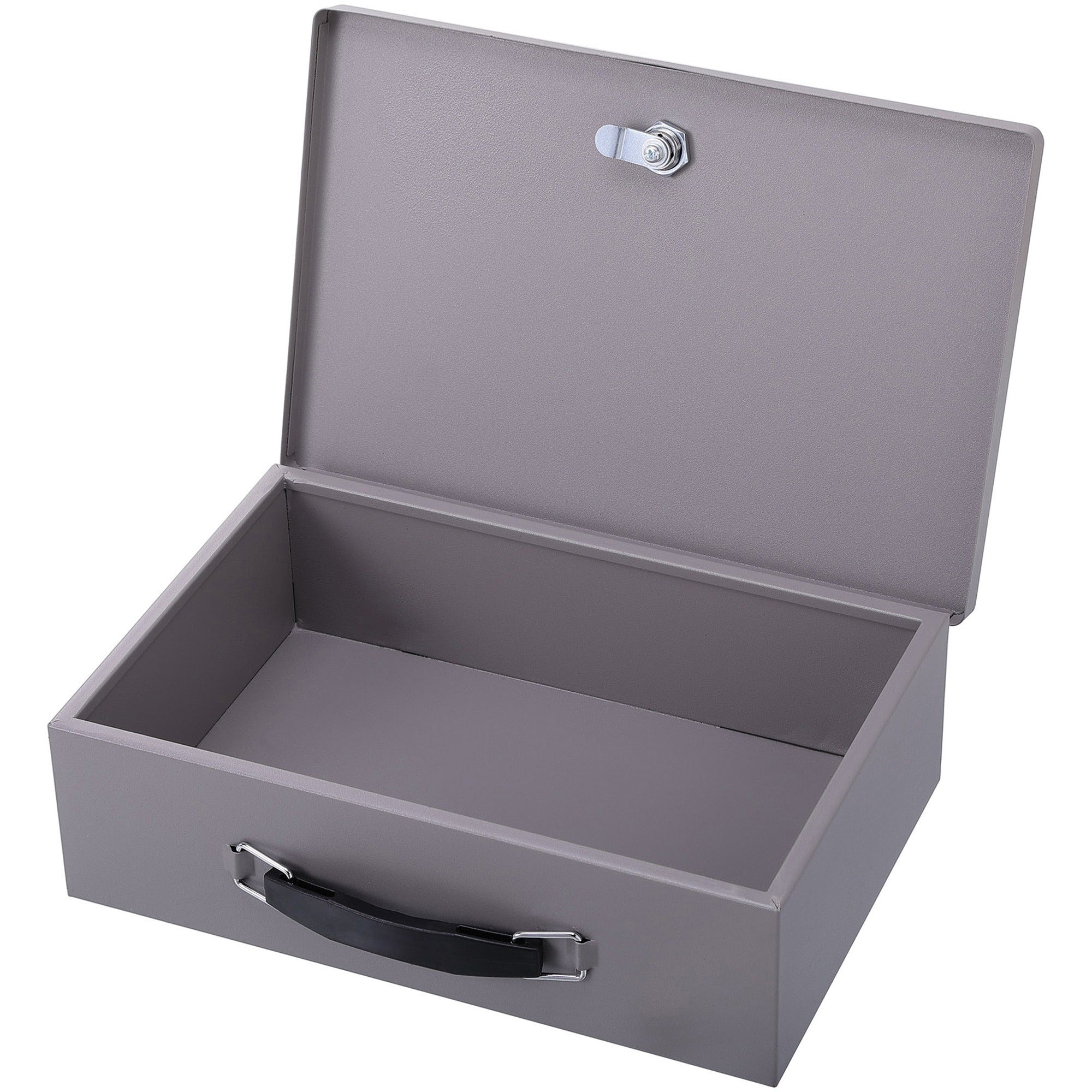 Sparco All-Steel Insulated Cash Box - Steel - Gray - 3.8" Height x 12.8" Width x 8.3" Depth - 