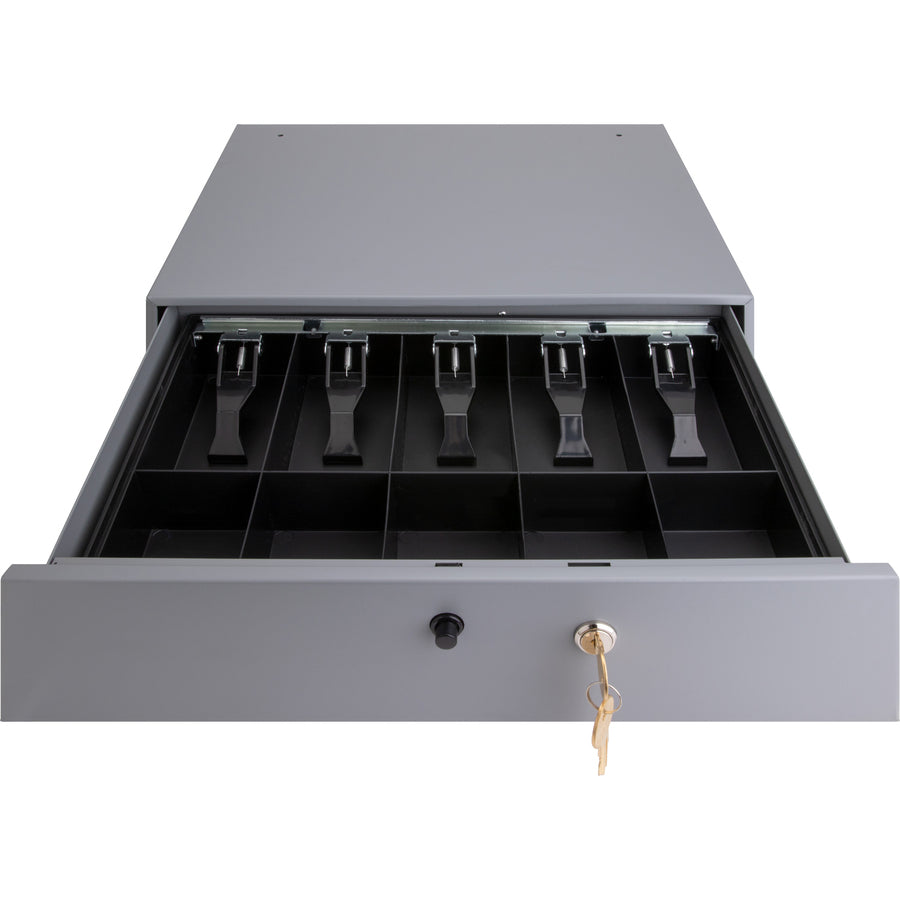 Sparco Removable Tray Cash Drawer - Gray - 3.8" Height x 17.8" Width x 15.8" Depth - 