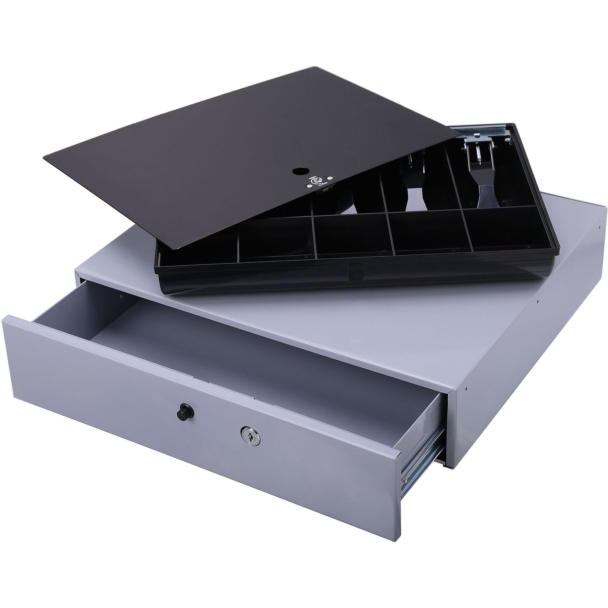 Sparco Removable Tray Cash Drawer - Gray - 3.8" Height x 17.8" Width x 15.8" Depth - 