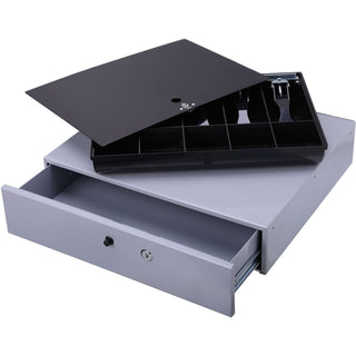 Sparco Removable Tray Cash Drawer - Gray - 3.8" Height x 17.8" Width x 15.8" Depth - 