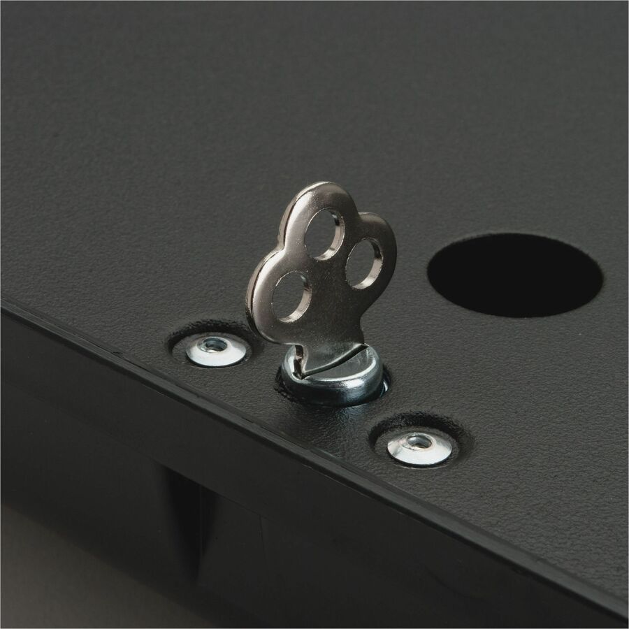 Sparco Locking Cover Money Tray - 1 x Cash Tray - 5 Bill/5 Coin Compartment(s) - Black