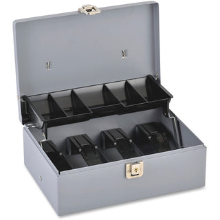 Sparco Controller Cash Box - 5 Coin - Gray - 3.4" Height x 11.4" Width x 7.5" Depth