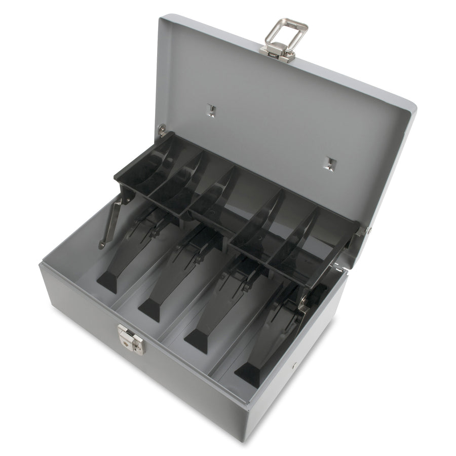Sparco Controller Cash Box - 5 Coin - Gray - 3.4" Height x 11.4" Width x 7.5" Depth
