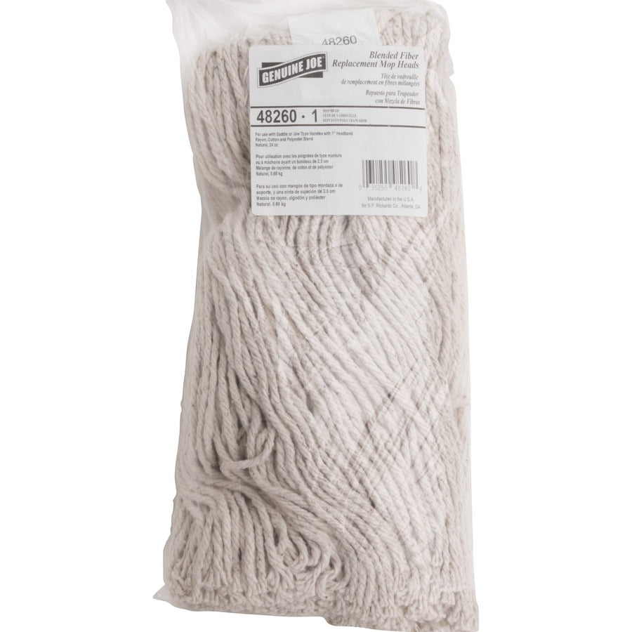 genuine-joe-cotton-blend-mop-refill-polyester-rayon-cotton-natural-1each_gjo48260 - 2