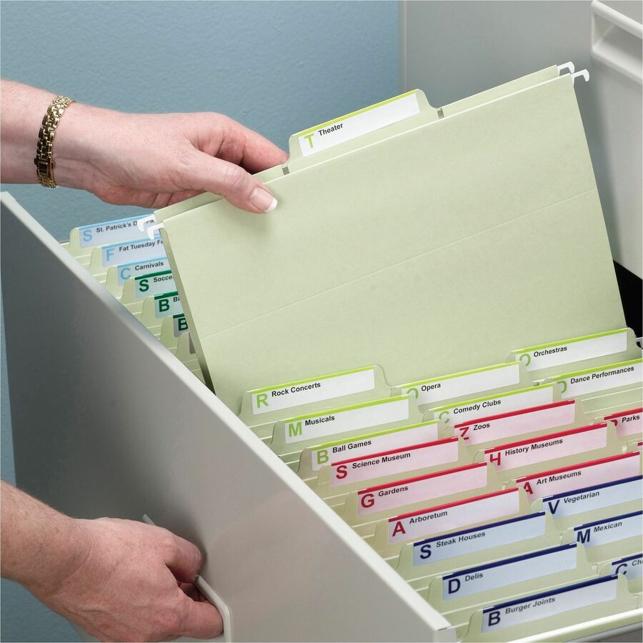 FasTab Hanging Folders, Letter Size, 1/3-Cut Tabs, Moss, 20/Box