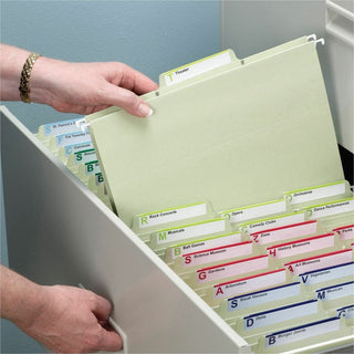 FasTab Hanging Folders, Letter Size, 1/3-Cut Tabs, Moss, 20/Box