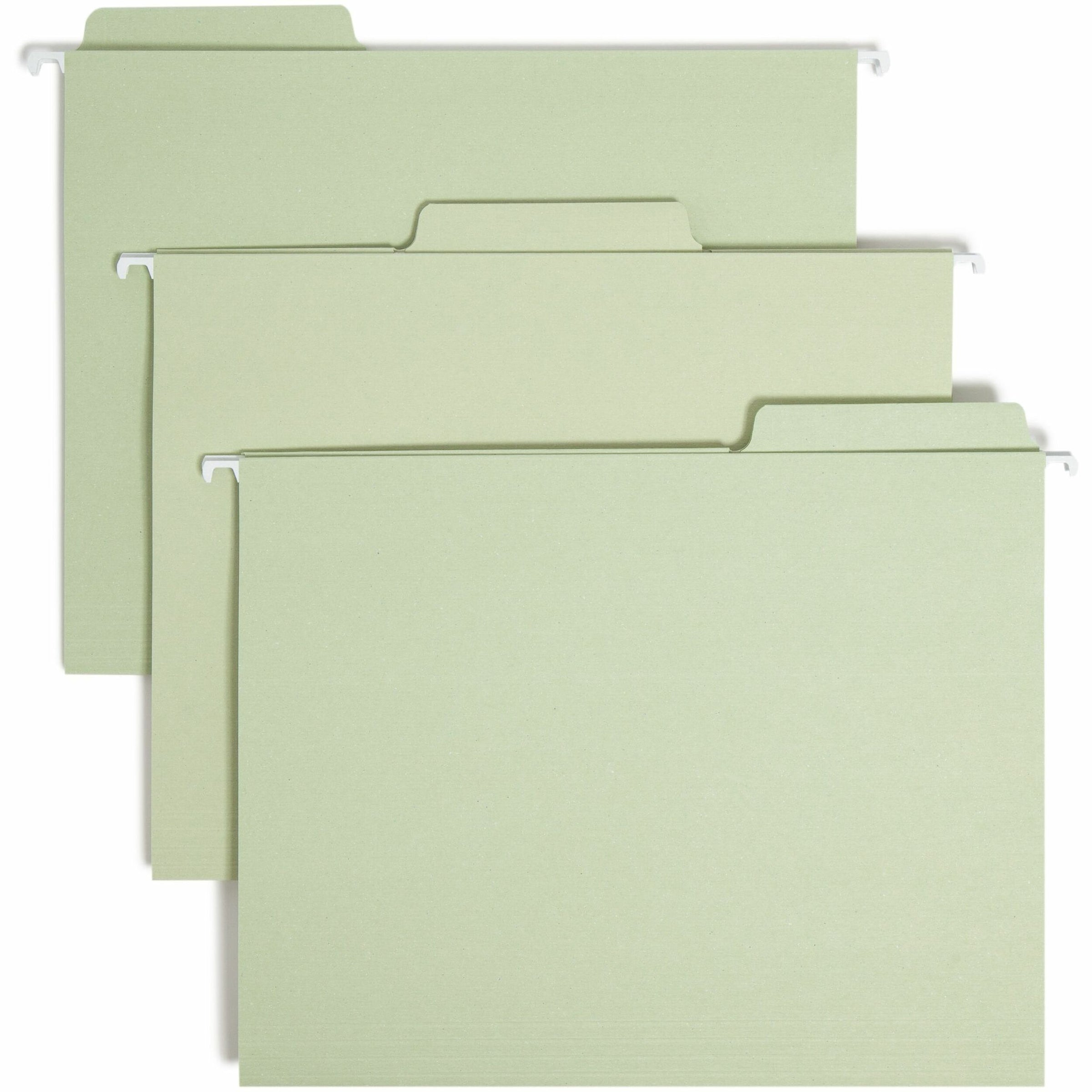 FasTab Hanging Folders, Letter Size, 1/3-Cut Tabs, Moss, 20/Box