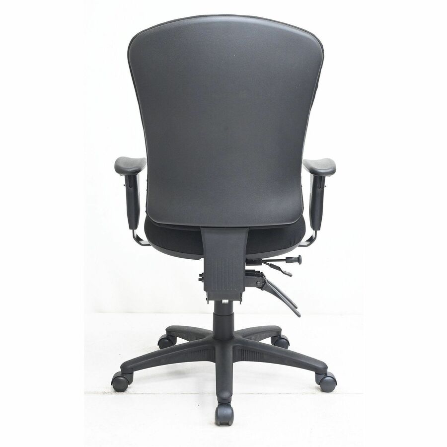Lorell Contoured Managerial Task Chair - Black Polyester Seat - Black Frame - 1 Each