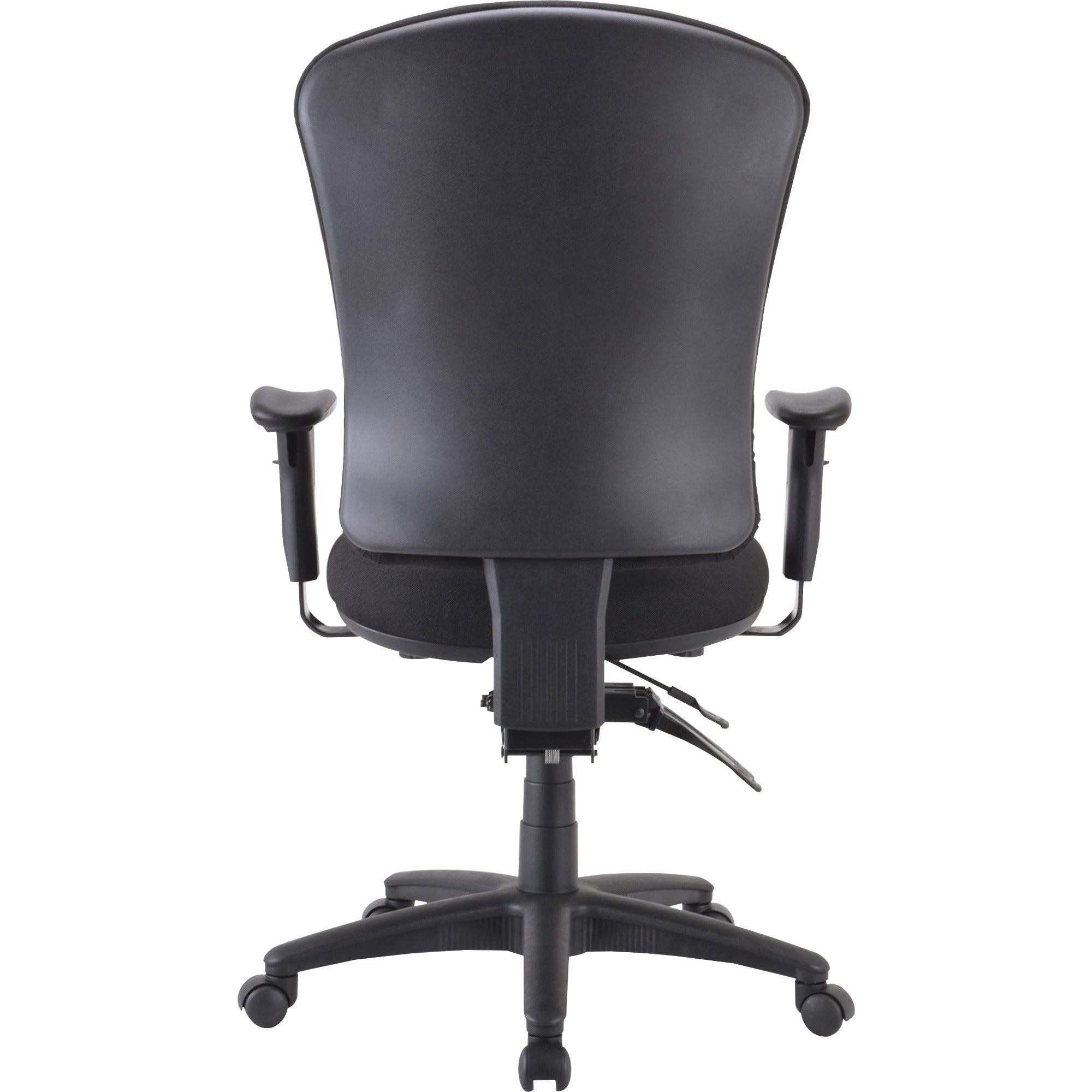 Lorell Contoured Managerial Task Chair - Black Polyester Seat - Black Frame - 1 Each - 