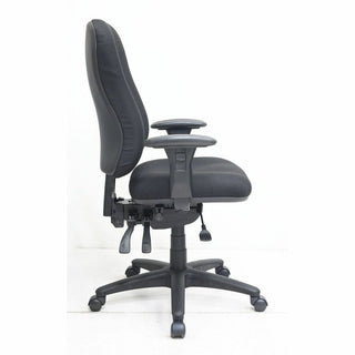 Lorell Contoured Managerial Task Chair - Black Polyester Seat - Black Frame - 1 Each