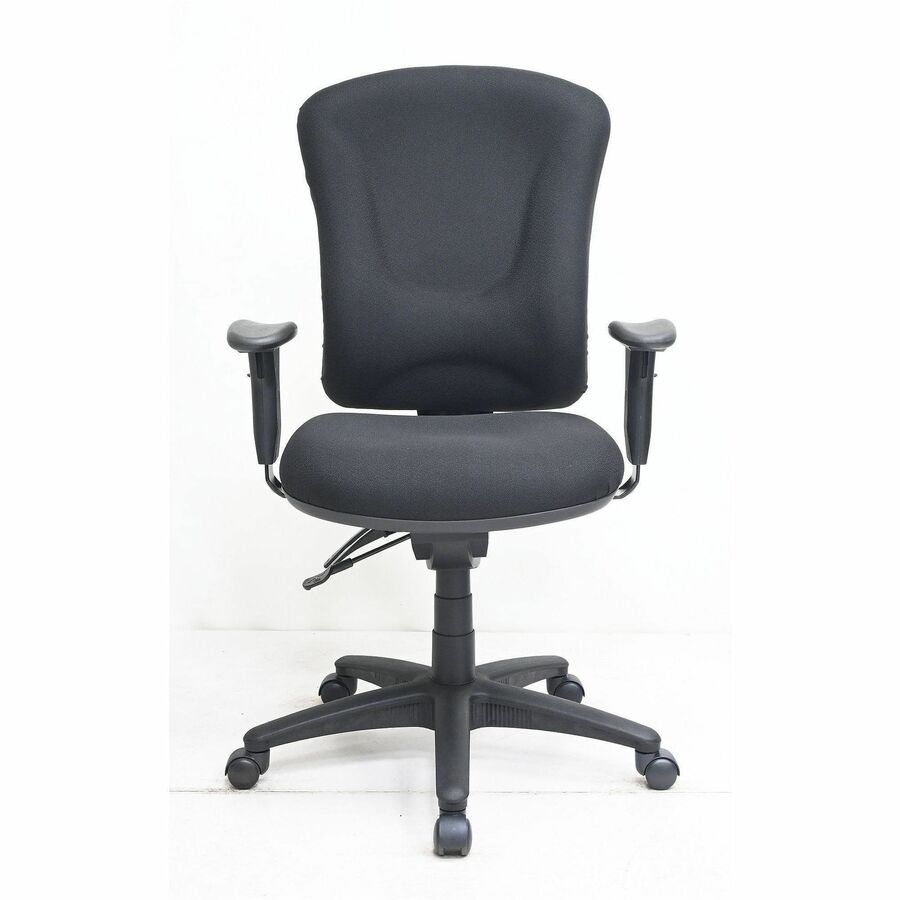 Lorell Contoured Managerial Task Chair - Black Polyester Seat - Black Frame - 1 Each
