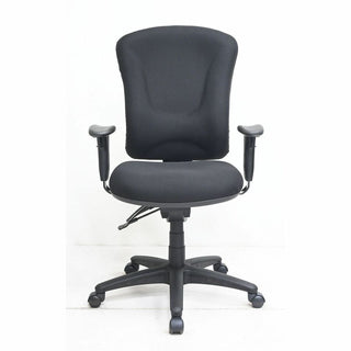 Lorell Contoured Managerial Task Chair - Black Polyester Seat - Black Frame - 1 Each