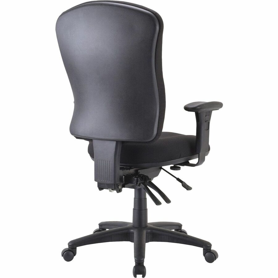Lorell Contoured Managerial Task Chair - Black Polyester Seat - Black Frame - 1 Each