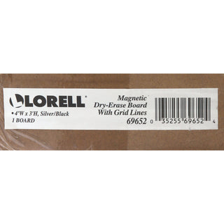 Lorell Signature Series Magnetic Dry-erase Markerboard - 48" (4 ft) Width x 36" (3 ft) Height - Porcelain Surface - Silver, Ebony Frame - Magnetic - Grid Pattern - 1 Each - 