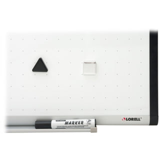 Lorell Signature Series Magnetic Dry-erase Markerboard - 48" (4 ft) Width x 36" (3 ft) Height - Porcelain Surface - Silver, Ebony Frame - Magnetic - Grid Pattern - 1 Each - 