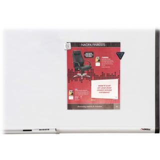 Lorell Signature Series Magnetic Dry-erase Markerboard - 72" (6 ft) Width x 48" (4 ft) Height - Coated Steel Surface - Silver, Ebony Frame - Magnetic - 1 Each - 