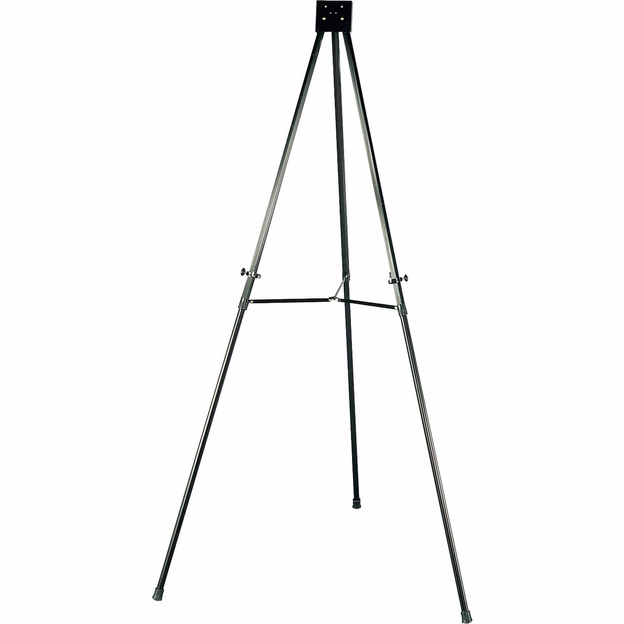 Lorell Telescoping Easel - 34" (2.8 ft) Width x 66" (5.5 ft) Height - Aluminum Surface - Black Frame - Foldable - 1 Each - 