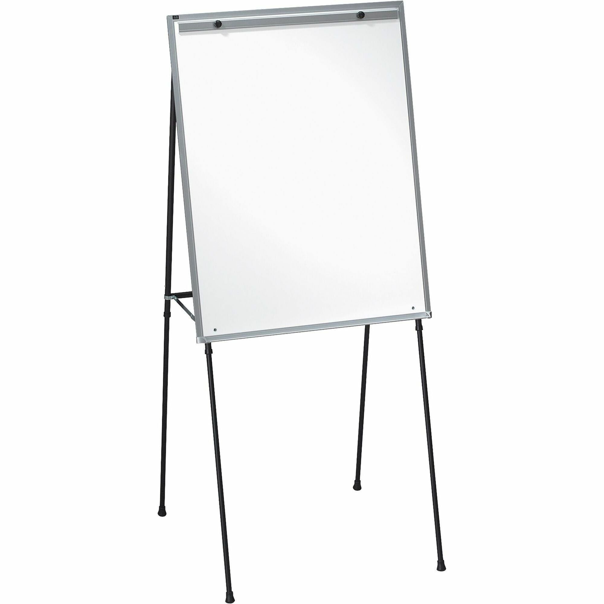 Lorell Magnetic Dry-erase Board Easel - 28" (2.3 ft) Width x 34" (2.8 ft) Height - Black Frame - Adjustable Height, Adjustable Leg, Non-skid Rubber Feet, Twist Lock - 1 Each - 