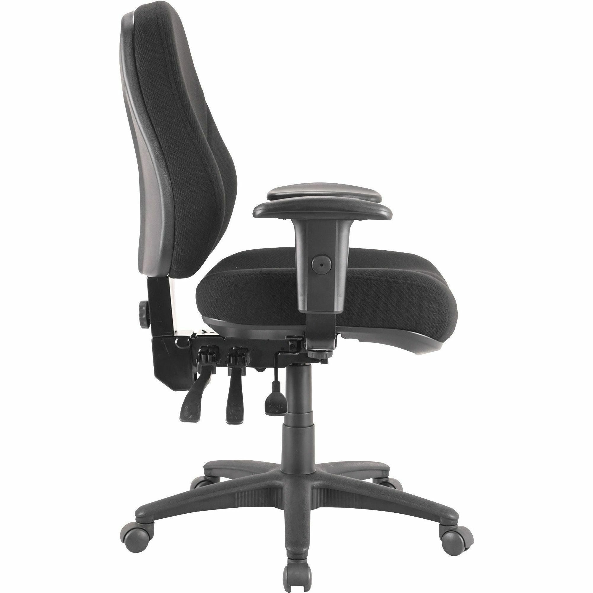 Lorell Bailey High-Back Multi-Task Chair - Black Acrylic Seat - Black Frame - 1 Each - 