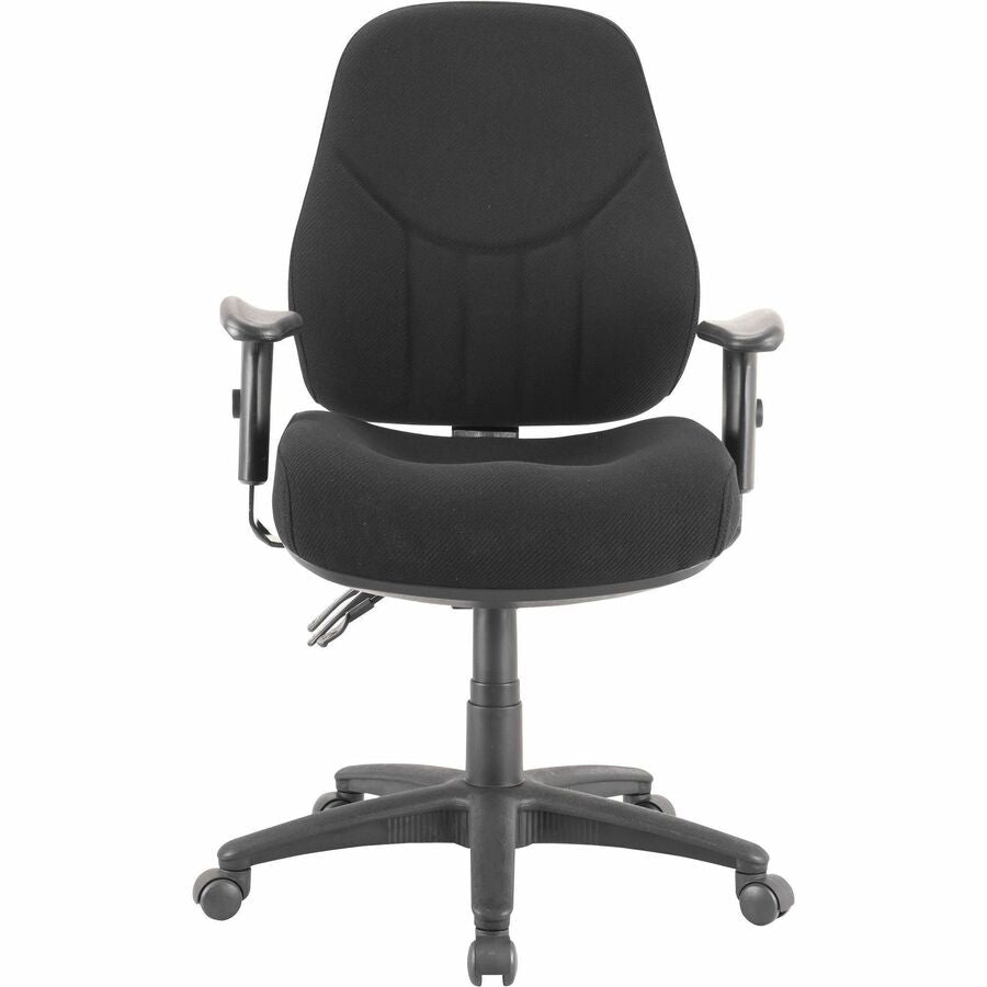 Lorell Bailey High-Back Multi-Task Chair - Black Acrylic Seat - Black Frame - 1 Each
