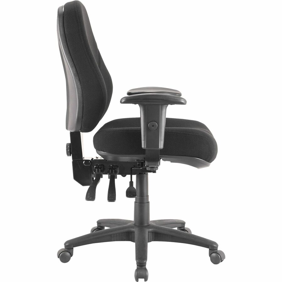 Lorell Bailey High-Back Multi-Task Chair - Black Acrylic Seat - Black Frame - 1 Each