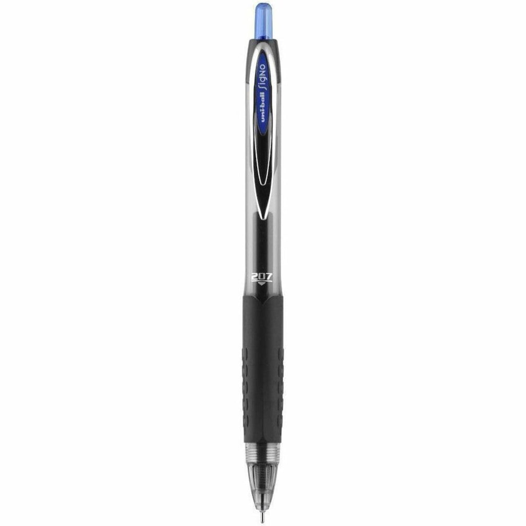 uni-ball - Signo 207 Roller Ball Retractable Gel Pen, Blue Ink, Medium, Dozen, Sold as 1 DZ