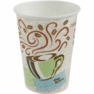 Dixie PerfecTouch 12 oz Insulated Paper Hot Coffee Cups by GP Pro - 25 / Pack - Cone - 20 / Carton - Coffee Haze - Paper - Hot Drink, Coffee