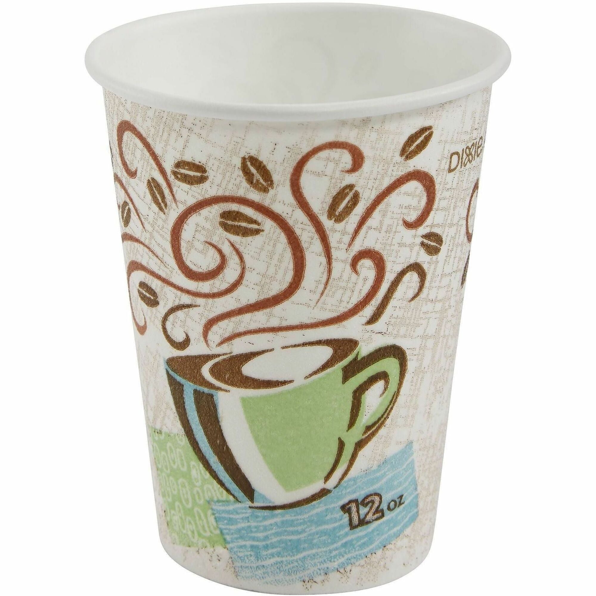 Dixie PerfecTouch 12 oz Insulated Paper Hot Coffee Cups by GP Pro - 25 / Pack - Cone - 20 / Carton - Coffee Haze - Paper - Hot Drink, Coffee
