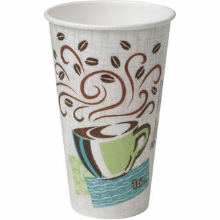 Dixie PerfecTouch 16 oz Insulated Paper Hot Coffee Cups by GP Pro - 25 / Pack - 20 / Carton - Coffee Haze - Paper - Hot Drink, Coffee