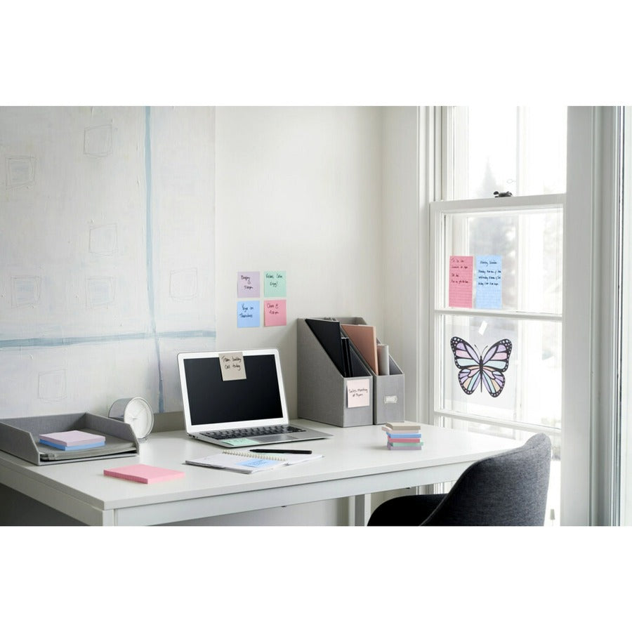 Recycled Notes in Wanderlust Pastels Collection Colors, 3" x 3", 90 Sheets/Pad, 12 Pads/Pack