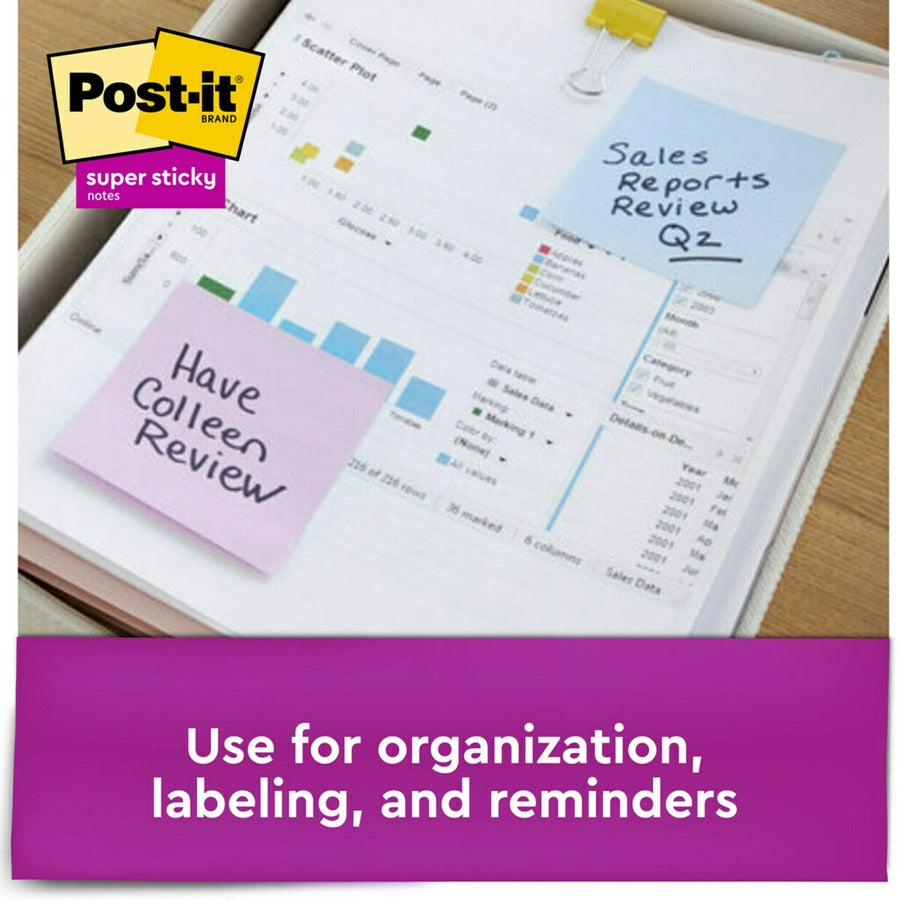 Recycled Notes in Wanderlust Pastels Collection Colors, 3" x 3", 90 Sheets/Pad, 12 Pads/Pack