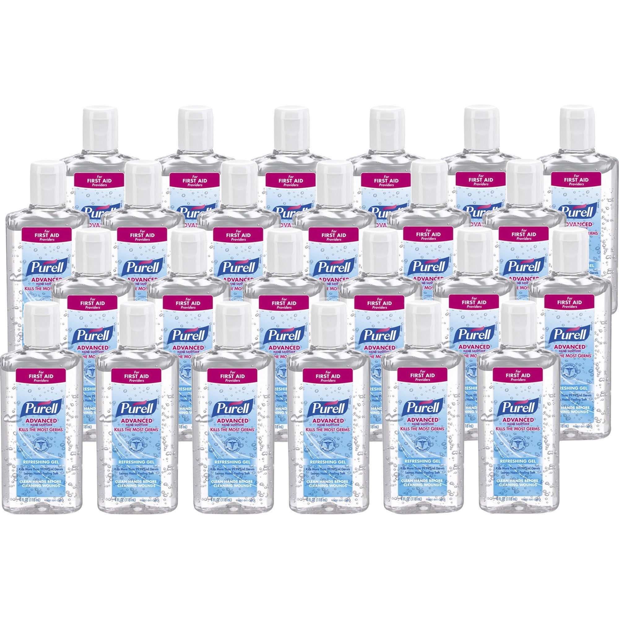 PURELL Advanced Hand Sanitizer Gel - 4 fl oz (118.3 mL) - Flip Top Bottle Dispenser - Hand - Moisturizing - Clear - Anti-irritant, Dye-free - 24 / Carton