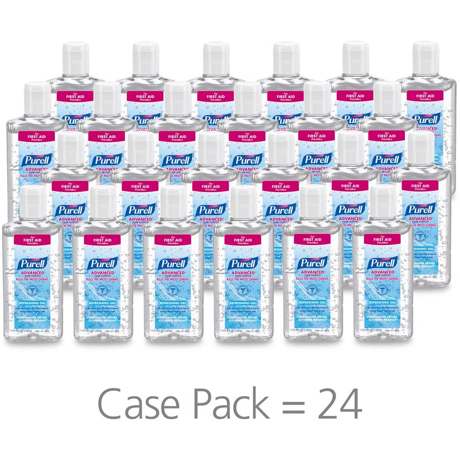 purell-advanced-hand-sanitizer-gel-4-fl-oz-1183-ml-flip-top-bottle-dispenser-hand-moisturizing-clear-anti-irritant-dye-free-24-carton_goj965124ct - 2