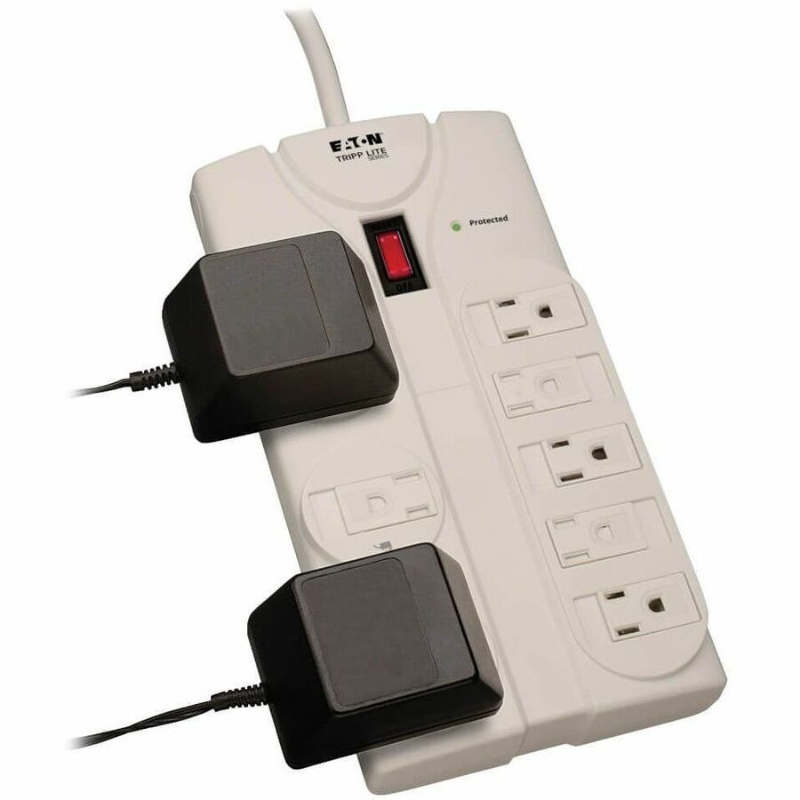 Protect It! Surge Protector, 8 AC Outlets, 25 ft Cord, 1,440 J, Light Gray