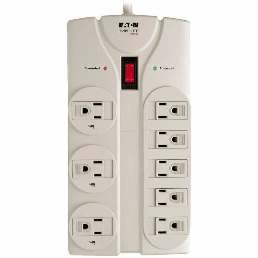 Protect It! Surge Protector, 8 AC Outlets, 25 ft Cord, 1,440 J, Light Gray