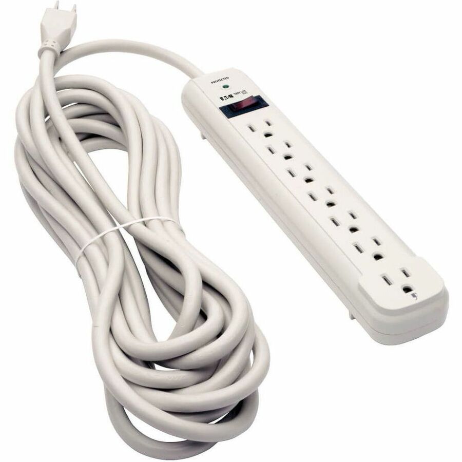 Protect It! Surge Protector, 7 AC Outlets, 25 ft Cord, 1,080 J, Light Gray
