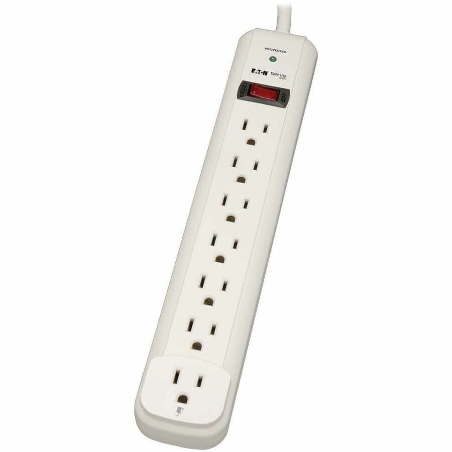 Protect It! Surge Protector, 7 AC Outlets, 25 ft Cord, 1,080 J, Light Gray