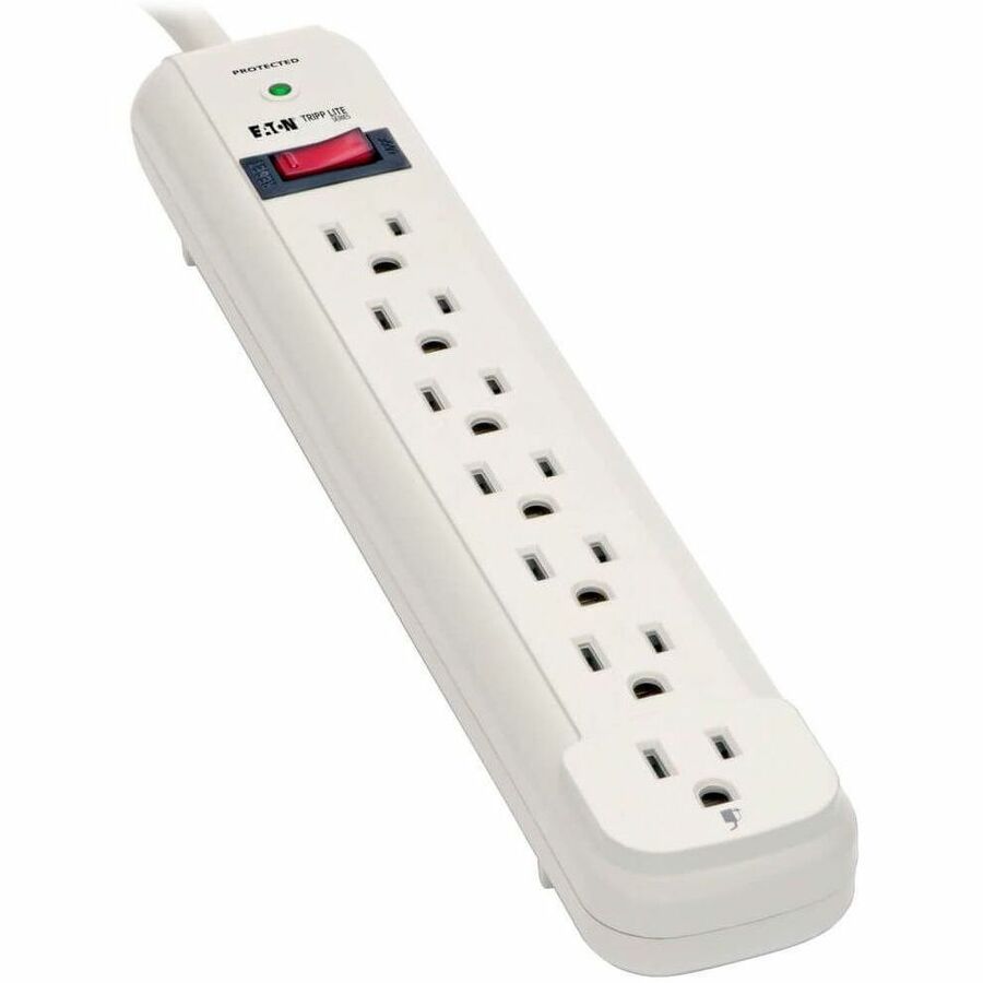 Protect It! Surge Protector, 7 AC Outlets, 25 ft Cord, 1,080 J, Light Gray