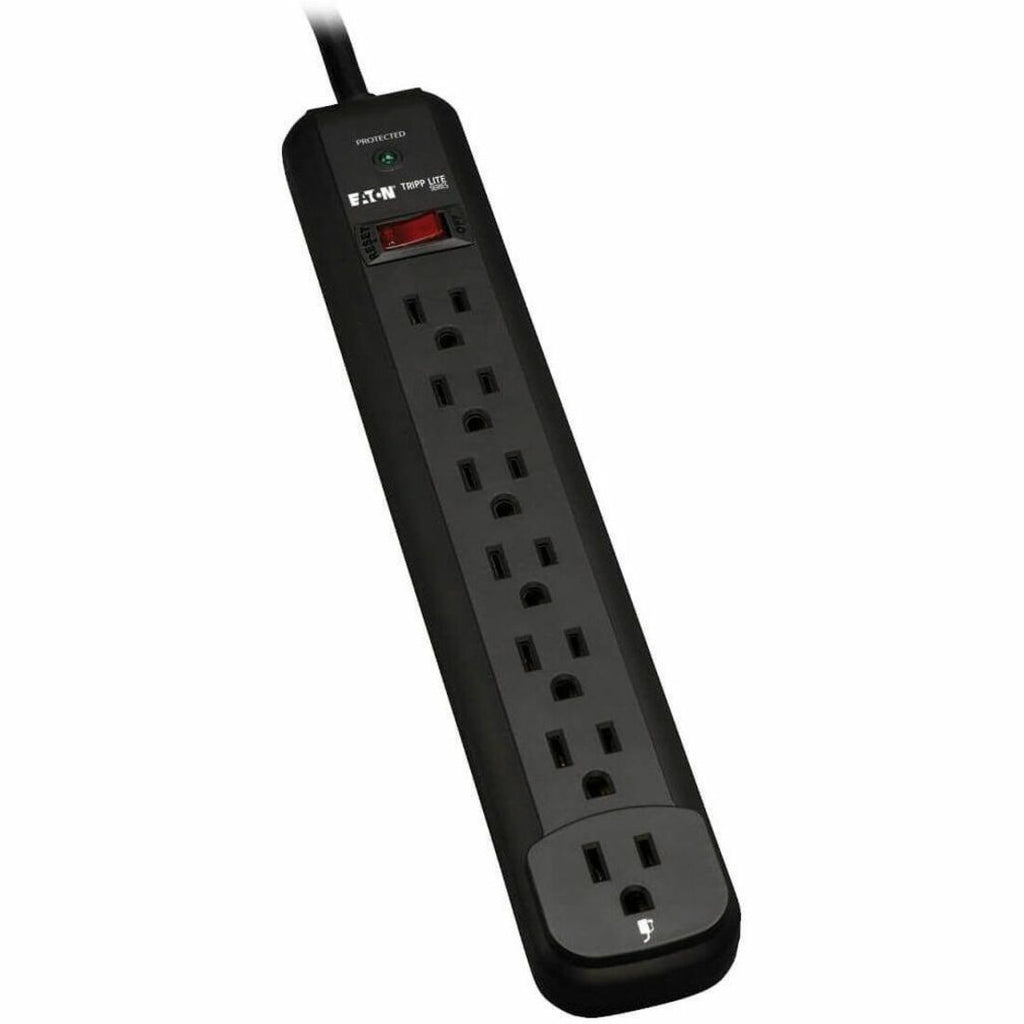 Protect It! Surge Protector, 7 AC Outlets, 12 ft Cord, 1,080 J, Black
