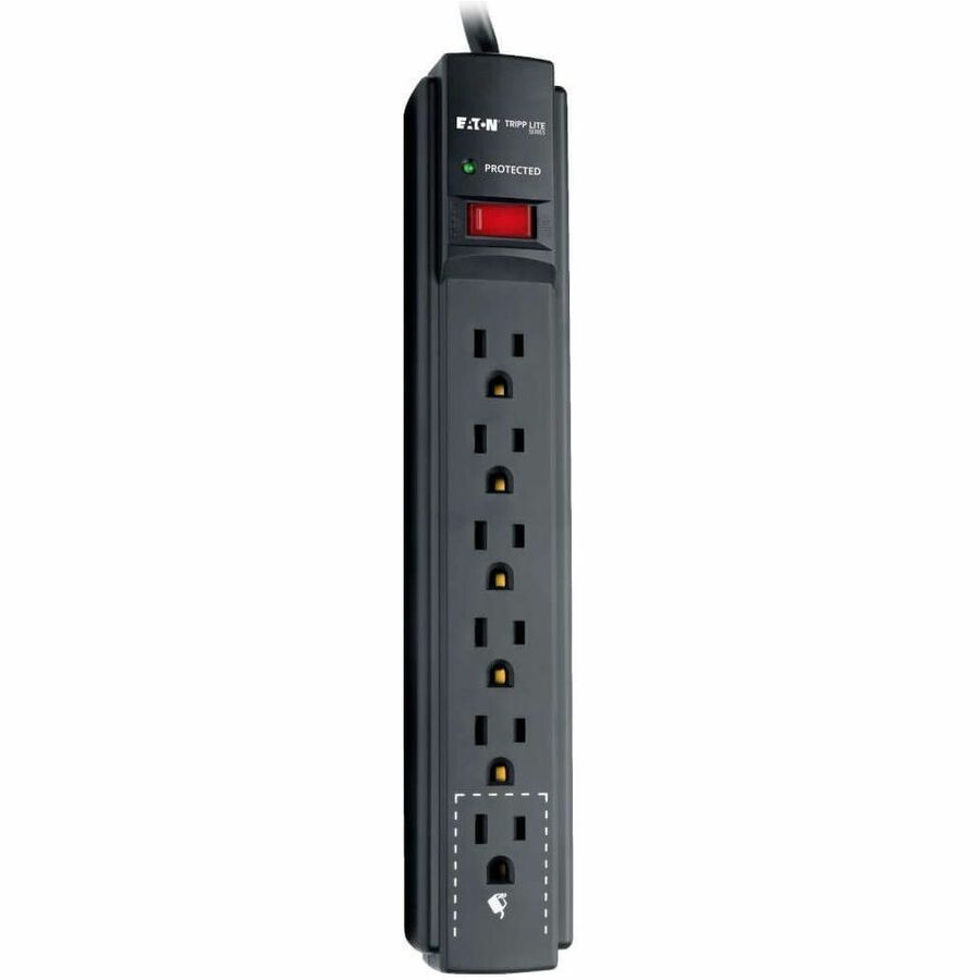 Protect It! Surge Protector, 6 AC Outlets, 6 ft Cord, 790 J, Black