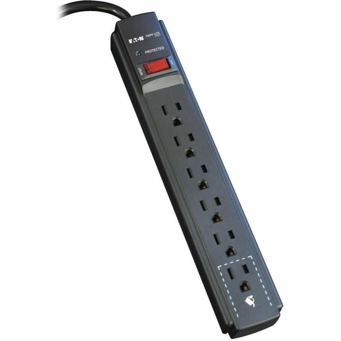Protect It! Surge Protector, 6 AC Outlets, 6 ft Cord, 790 J, Black