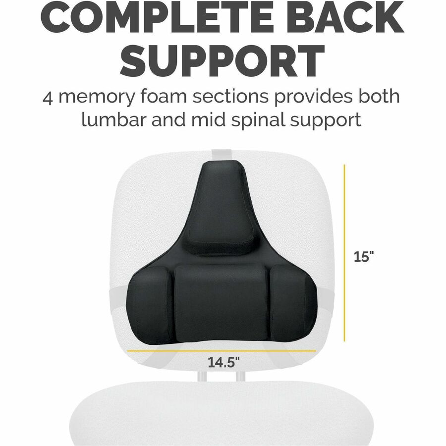 Professional Series Back Support with Microban Protection, 15 x 2 x 14.5, Black