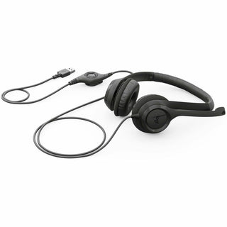 H390 Binaural Over The Head USB Headset with Noise-Canceling Microphone, Black