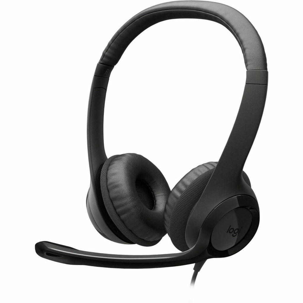 H390 Binaural Over The Head USB Headset with Noise-Canceling Microphone, Black