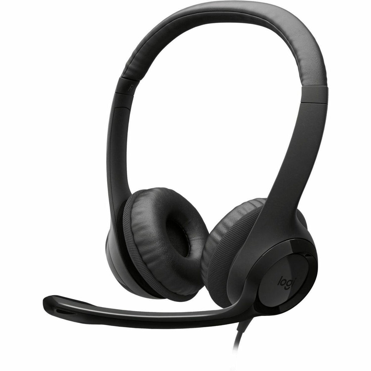 H390 Binaural Over The Head USB Headset with Noise-Canceling Microphone, Black